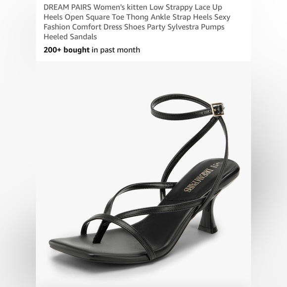 Dream Pairs Black Strappy Kitten Heels - Picture 1 of 8